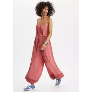 Odd Molly Anthropologie Footloose Jumpsuit Dress Lace One Piece Pink S-1